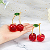 Cherry Handmade Lampwork Figurines Ornaments DJEW-WH0016-49-3