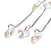 Natural Rose Quartz Chip & Iron Suncatchers HJEW-G028-03B-3