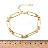 Rectangle Brass Link Chain Bracelets for Women BJEW-F531-03G-5