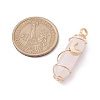 Natural Rose Quartz Copper Wire Wrapped Pointed Pendants PALLOY-JF02535-03-2