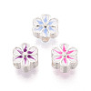 925 Sterling Silver Enamel Beads STER-T008-35M-3
