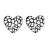 Heart Acrylic Printed Stud Earrings for Women EJEW-G418-01F-4