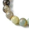 8mm Round Natural Flower Amazonite Beaded Stretch Bracelets BJEW-JB10575-4