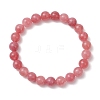 Natural Quartz Imitation Strawberry Quartz Beaded Stretch Bracelets for Women BJEW-JB13141-2