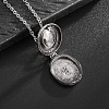 Alloy Acrylic Oval Photo Locket Pendant Necklaces for Women WGC3FDF-02-3