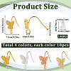 40Pcs 4 Colors Brass Butterfly Earring Hooks KK-SC0005-54-2