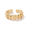 Brass Curb Chains Shape Open Cuff Ring for Women RJEW-P034-07G-2