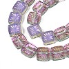 Electroplate Transparent Glass Beads Strands EGLA-N017-03F-3