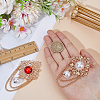 2Pcs 2 Colors Flower ABS Plastic Imitation Pearl Brooches JEWB-CP0001-57-3