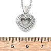 Heart 304 Stainless Steel Micro Pave Cubic Zirconia Pendant Necklaces for Women NJEW-D288-05P-3