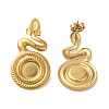 Ion Plating(IP) 304 Stainless Steel Snake Stud Earrings EJEW-C114-32G-1