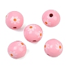 Printed Wood European Beads WOOD-G029-07E-1