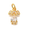 Rack Plating Brass Micro Pave Cubic Zirconia Charms KK-I716-24G-01-1