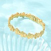 304 Stainless Steel Flower Hinged Cuff Bangles for Women SA-CBA45D5-27G-3