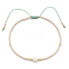 Glass Imitation Pearl & Seed Braided Bead Bracelets WO2637-01-1