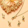 5Pcs 5 Colors Brass Clear Cubic Zirconia Pendants KK-CJ0001-76-6