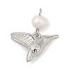 Natural Cultured Freshwater Pearl & Brass Pendants KK-U062-03P-1