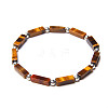 Natural Tiger Eye Beads Stretch Bracelets for Men BC6173-1-1