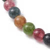 Natural Green Jade Imitation Tourmaline Beaded Stretch Bracelets for Women Men BJEW-JB13468-3
