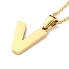 Ion Plating(IP) Initial Letter 304 Stainless Steel Pendant Necklaces NJEW-M199-01G-V-2