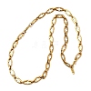 304 Stainless Steel Cross Link Chain Necklaces for Women Men NJEW-JN05433-02-4