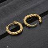 Ion Plating(IP) 304 Stainless Steel Grooved Hoop Earrings EJEW-M218-01A-G-3