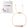 Chakra Adjustable Natural Rose Quartz Bead Braided Bead Bracelets UY1901-8-1