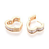 Brass Micro Pave Clear Cubic Zirconia Heart Hoop Earrings EJEW-T048-27G-3