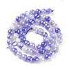 Round Natural Electroplated Blue Agate Beads G-P447-A04-01-2