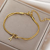 304 Stainless Steel Initial Charm Bracelets FS-WGD8E41-08-1