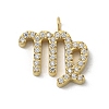 Ion Plating(IP) 304 Stainless Steel Micro Pave Cubic Zirconia Charms STAS-Z107-09G-10-1