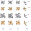 SUPERFINDINGS 16Pcs 4 Style Brass Stud Earring Findings KK-FH0005-02-1