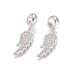 Brass Micro Pave Cubic Zirconia European Dangle Charms ZIRC-E163-11P-2