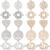 80Pcs 10 Styles Rack Plating Brass Filigree Connector Charms KKC-SC0001-04-1