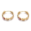 Brass Enamel Huggie Hoop Earrings EJEW-F264-18-G-4