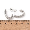 Brass Micro Pave Clear Cubic Zirconia Stud Earrings EJEW-B153-15P-5