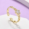 Brass Shell Cuff Rings for Women RJEW-C126-11G-1