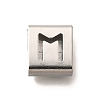 Letter Style 304 Stainless Steel Square Slide Charms STAS-L132-22M-1