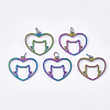 Ion Plating(IP) 201 Stainless Steel Filigree Kitten Pendants STAS-S105-JN162-3