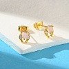 Brass Micro Pave Cubic Zirconia Stud Earrings For Women EJEW-B111-01G-03-3