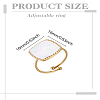 1Pc Square Stainless Steel Cuff Ring RJEW-LP0002-27-2