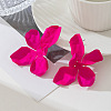 Flower Spray Painted Alloy Stud Earrings FS-WG7186F-04-1
