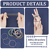BENECREAT 40Pcs 10 Colors Steel Wire Round Snake Chain Bracelets Set BJEW-BC0001-04-4