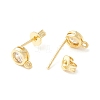 Rack Plating Brass Micro Pave Cubic Zirconia Stud Earring Findings KK-D073-29G-2