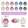   36Pcs 6 Colors Light Gold Alloy Resin Charms PALLOY-PH0001-82LG-6