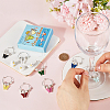 Brass Wine Glass Charms AJEW-SC0002-47-3