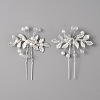 Wedding Bridal Alloy Rhinestone Hair Forks MRMJ-WH0012-28-1