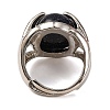 Oval Synthetic Blue Goldstone Finger Ring G-Q184-06H-P-3