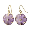 Flower Natural Mixed Stone Dangle Earrings EJEW-G456-01G-6