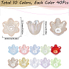 SUNNYCLUE 400PCS 10Colors 6-Petal Imitation Jelly Acrylic Bead Caps JACR-SC0001-01-2